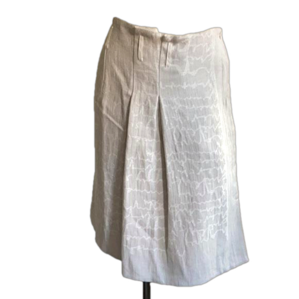 𝅺ANNETTE GORTZ cotton/linen pleated hi low  skirt SZ 34. Germany